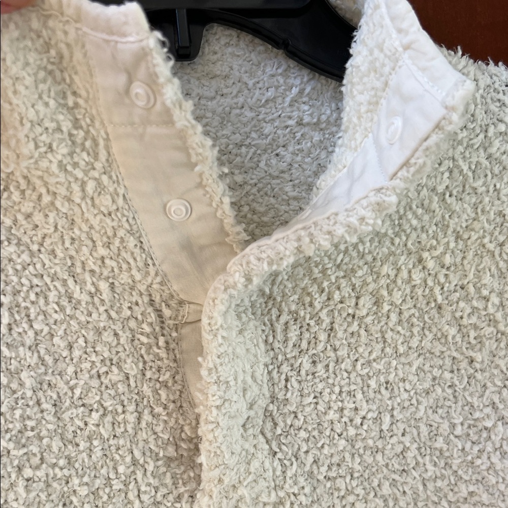 SKIMS Women's White Fleece Zip Up Sweater - Picture 4 of 6